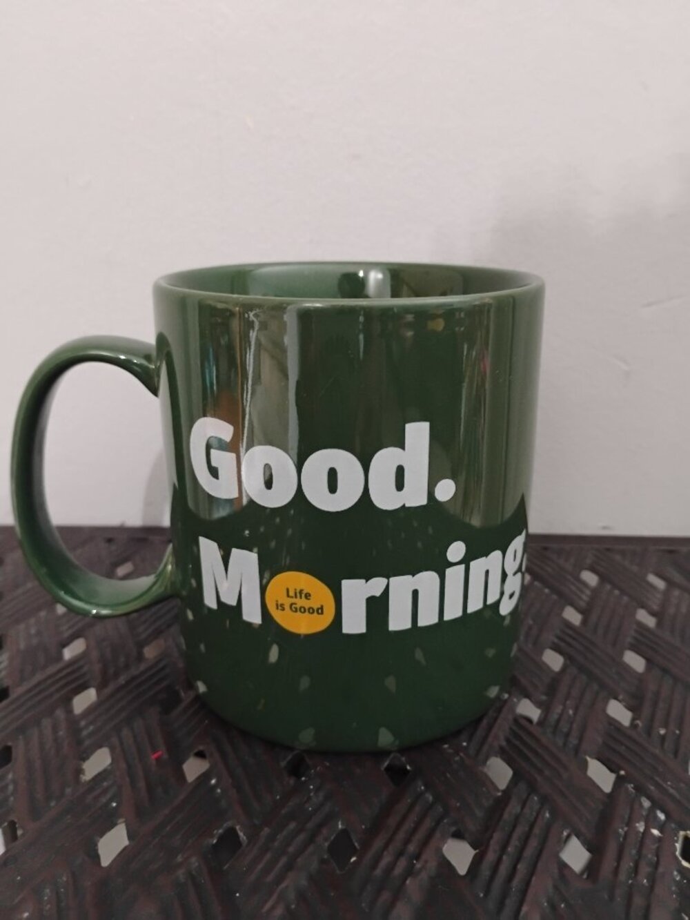 Preloved Good Morning Life is Good Coffee Mug, Good Condition